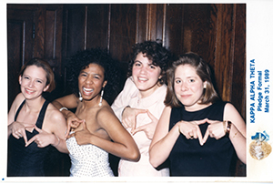 Iota/Cornell new members at formal, 1989.