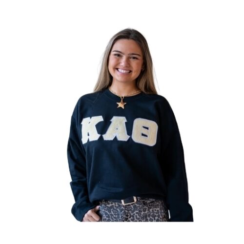 Seersucker Greek Letter Crewneck Sweatshirt 1055x528